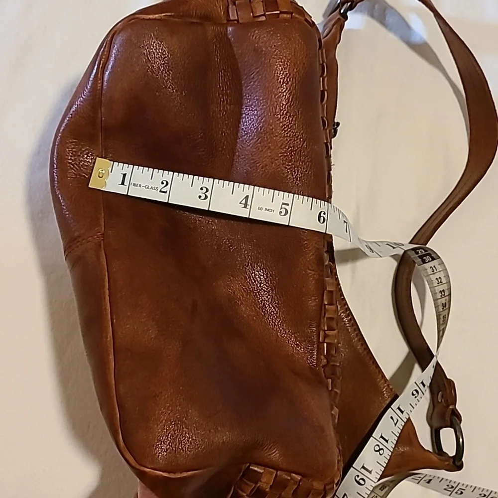 Vilenca Holland Brown Leather Woven Shoulder Bag Boho Bohemian Purse Soft - Picture 7 of 16